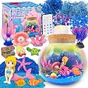 7july Mermaid Terrarium Craft Kit for Kids - LED Night Light Up &amp; Remote Mermaid Birthday Gifts Toys for Girls Age 5 6 7 8 9 10 11 12 Year Old