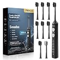 7MAGIC Sonic Electric Toothbrush, 180-Day Runtime, 42000 VPM, 8 Heads, Black