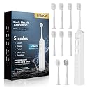 7MAGIC Sonic Electric Toothbrush, 180-Day Runtime, 42000 VPM, 8 Heads, White