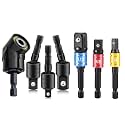 7Pc Impact Socket Adapter Set 1/4 3/8 1/2 Drive 360° Rotatable