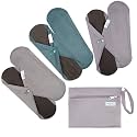 7pcs Set 1 pc Mini Wet Bag +6pcs Absorbent Reusable Sanitary Pads/Washable Cloth Menstrual Pads(Morandi-1,M)