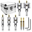 7Pcs Tungsten Carbide Hole Saw Kit for Hard Metal and Steel, 5/8"-1-3/4"
