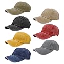 7Pcs Washed Baseball Cap Distressed Golf Baseball Hat Adjustable Size Comfortable Cotton for Men and Women Adults Hiking Sports Outdoor Activities (Multicolor)