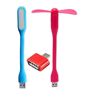 mini portable amp flexible usb fan  led light lamp combo for laptopdesktoppowerbankall mobile pink usb lamp
