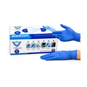 7shield blue nitrile gloves powder freemedical grade disposable hand gloves nitrile examination gloves