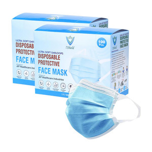 7shield ce and iso certified surgical mask with extra soft fabric ear loop and inbuilt plastic coated nose pin disposable water resistant blue unisex mask 200pc softloop water resistant non-washable non-reusable surgical mask