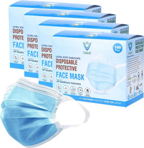7shield ce and iso certified surgical mask with extra soft fabric ear loop and inbuilt plastic coated nose pin disposable water resistant blue unisex mask 400pc softloop water resistant surgical mask