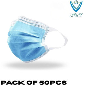 7shield ce and iso certified surgical mask with extra soft fabric ear loop 50pc softloop non-washable non-reusable surgical mask
