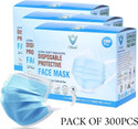 7SHIELD CE and ISO Certified Surgical mask with Extra soft Fabric ear loop and Inbuilt Plastic coated Nose pin disposable water resistant Blue unisex mask. 300pc softloop Water Resistant Surgical Mask With Melt Blown Fabric L