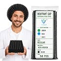 Disposable Bouffant Caps, Black Hair Cover with Elastic Band, Universal Fit, Salon and Kitchen Use, Bulk Pack (Black, 50pcs)