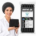Disposable Bouffant Caps, Black Hair Cover with Elastic Band, Universal Fit, Salon and Kitchen Use, Bulk Pack (Black, 400pcs)
