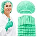 7SHILED Bouffant cap Non-Woven Hygiene Stretchable Disposable Bouffant Caps for Surgical, Restaurants, and Home Head Caps 100 Pieces (Pack of 1) (GREEN)
