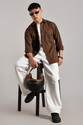 7th Legion Men Self Design Casual Brown