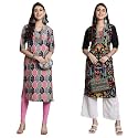 7Threads Women's Crepe Polka Dots Straight Fashion Vest (Kurti-447-454-XXL_Multicolor3
