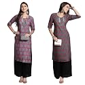 7Threads Women's Crepe Polka Dots Straight Fashion Vest (Kurti-453-452-L_Multicolor8