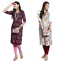 7Threads Women's Crepe Polka Dots Straight Fashion Vest (Kurti-446-444-S_Multicolor2