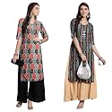 7Threads Women's Crepe Polka Dots Straight Fashion Vest (Kurti-451-442-XXL_Multicolor6