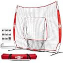 7x7 ft Baseball &amp; Softball Practice Net with Adjustable Batting Tee