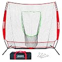 7x7FT Portable Baseball & Softball Practice Net with Steel Frame and Bag