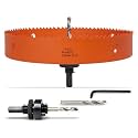 8-1/8 inch Hole Saw for Wood, Metal, Plastic &amp; Drywall, with Arbor