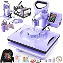 8 in 1 Heat Press Machine, Whubefy Swing Away Shirt Press Machine 12x15Inch