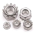 #8-32 (50 pcs) K-Lock Nuts with External Tooth Lock Washer, 304 Stainless Steel 18-8, Kep Lock Nuts Locknut