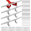 8"/10"/12" Boat Cleats, 316 Stainless Steel Open Base Marine Dock Rope Cleats with Backing Plates and Two Types Screws, Compatible with Kayak, Yacht, Pontoon, Nautical Decor