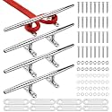 8"/10"/12" Boat Cleats, 316 Stainless Steel Open Base Marine Dock Rope Cleats with Backing Plates and Two Types Screws, Compatible with Kayak, Yacht, Pontoon, Nautical Decor