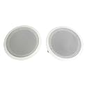 8" Ceiling Wall Mount Speakers - Pair of 2-Way Midbass Woofer Speaker 1'' Polymer Dome Tweeter Flush Design w/80Hz - 20kHz Frequency Response & 150 Watts Peak Easy Installation - Pyle PDIC51RDBK