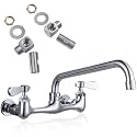8" Center Wall Mount Commercial Kitchen Sink Faucet with 8" Spout