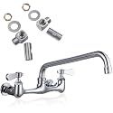 8" Center Wall Mount Commercial Kitchen Sink Faucet with 10" Spout