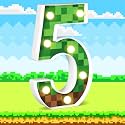 8.5" Pixel Game Light up Numbers Pixel Game Birthday Decorations Happy Birthday Light up Sign Pixel Pattern Game Theme Party Supplies Table Centerpieces (Number 5)