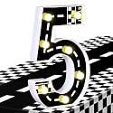 8.5" Racing Car Light up Numbers for Party Cars Birthday Decorations Birthday Light up Sign Racetrack Inspired Decor Cars Theme Birthday Party Decorations Night Light for Racing Party Supplies (Number 5)