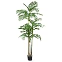 8.5ft Tall Triple Golden Cane Palm, Artificial Palm Tree Large Tropical Faux Palm Trees UV Resistant, Indoor & Outdoor Fake Plant for Living Room, Outside Patio, Office Home Decor