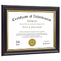 8.5x11 Diploma Frames Certificate Document Frame with Real Glass, 1 Pack Diploma Frame for Wall Gallery or Tabletop display, Black Gold Molding,Without Mat