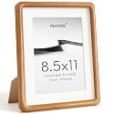8.5x11 Picture Frame, Natural Solid Teak Wood Photo Frame, Rounded Corner