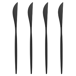 4-piece french style dinner knife  stainless steel flatware steak knives set  elegant dishwasher-safe silverware cutlery set for home restaurants amp gifting matte black