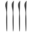 4-Piece French Style Dinner Knife | Stainless Steel Flatware Steak Knives Set | Elegant Dishwasher-Safe Silverware Cutlery Set for Home, Restaurants &amp; Gifting (Matte Black)