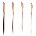 4-Piece French Style Dinner Knife | Stainless Steel Flatware Steak Knives Set | Elegant Dishwasher-Safe Silverware Cutlery Set for Home, Restaurants &amp; Gifting (Rosegold)