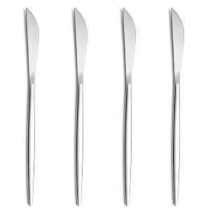 4-piece french style dinner knife  stainless steel flatware steak knives set  elegant dishwasher-safe silverware cutlery set for home restaurants amp gifting sterling silver