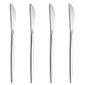 4-Piece French Style Dinner Knife | Stainless Steel Flatware Steak Knives Set | Elegant Dishwasher-Safe Silverware Cutlery Set for Home, Restaurants &amp; Gifting (Sterling Silver)