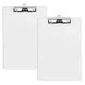 8.8x12.5in Acrylic Fit A4 8.5x11 Letter Size, 3mm Thick 2 Pack Transparent Clipboard with Convenient Clip-on Pen Storage, Stylish Sturdy Working Office Supplies for Teachers Nurse Business Home