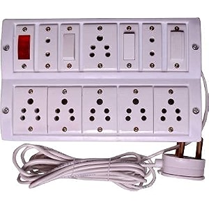 8 anchor socket 5 amp with fuse and indicator with 4 meter cord with 6 amp plug 8 socket extension boards