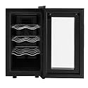 8 Bottle Freestanding Wine Fridge with 4-Tier Capacity, 23L/6.08Gal Wine Cellar with 46.4-64.4°F Temperature Adjustment And Digital Display, Wine Cooler for Home, Office, Hotel, Bar(Black)
