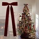 8 Burgundy/Dark Red Velvet Christmas Bows Ornaments for Tree Wreath Mantle