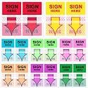 8 Colors Sign Here Tabs & Stickers, Premium Adhesive Arrow Labels - Sign Here Post it Flags, 400 PCS Stickers Notes for Document Marking, Book Annotation, Notary Supplies, Office Filing & School