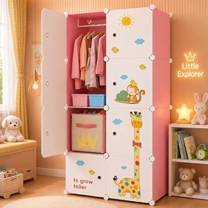 8 door foldable plastic wardrobe for clothes baby cupboard for clothes storage wardrobe for kids plastic almirah collapsible wardrobe for living room