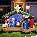 8 FT Christmas Inflatables Nativity Scene Outdoor Decorations, Christmas Blow Up Yard Decorations Nativity Sets for Garden Lawn Xmas Decor