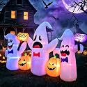8 Ft Long Halloween Inflatable 3 Ghosts and Pumpkins Decorations Outdoor
