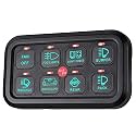 8 Gang Switch Panel, Electronic Relay System, Harness Label Stickers, Automatic Dimmable, Compatible with Jeep Wrangler Vehicle Marine ATV SUV (Color : Blue) (Green)